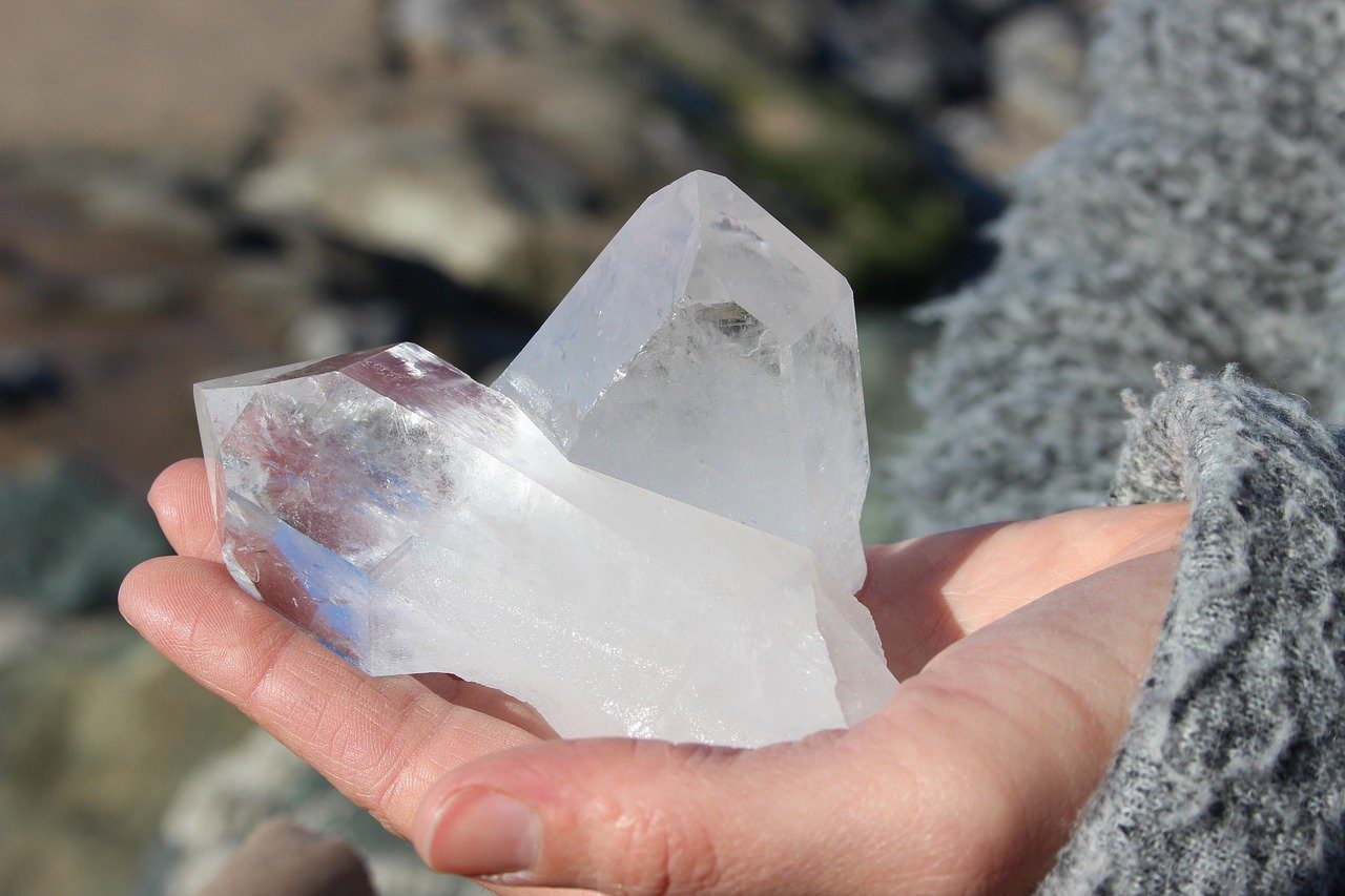 rock crystal, minerals, transparent