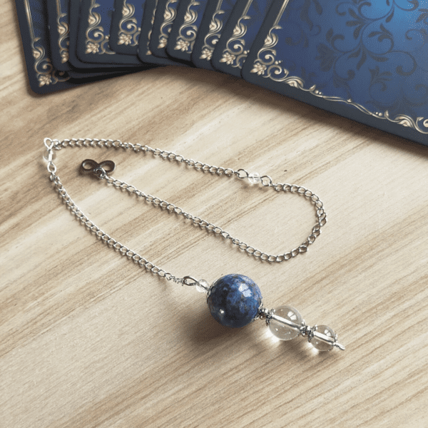Pendule divinatoire Lapis lazuli et Cristal de Roche