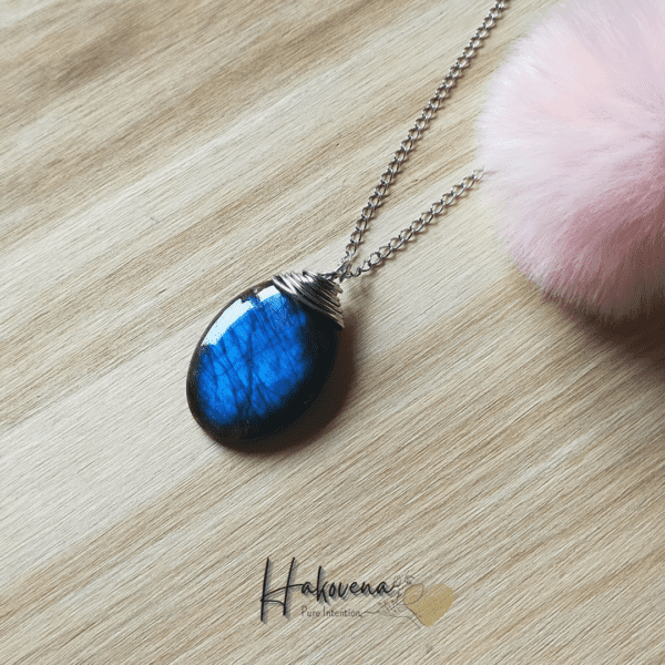 Pendentif Labradorite bleue - Elisa de Hakovena