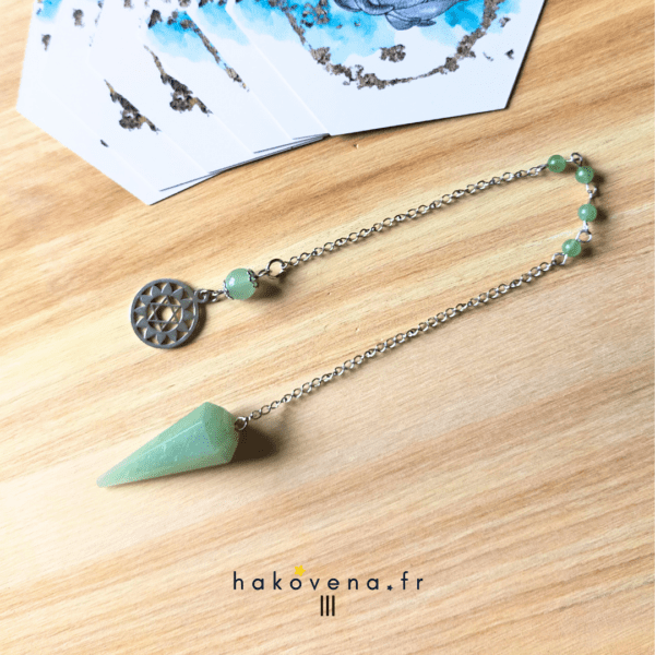 Pendule divinatoire en Aventurine – Chakra Cœur
