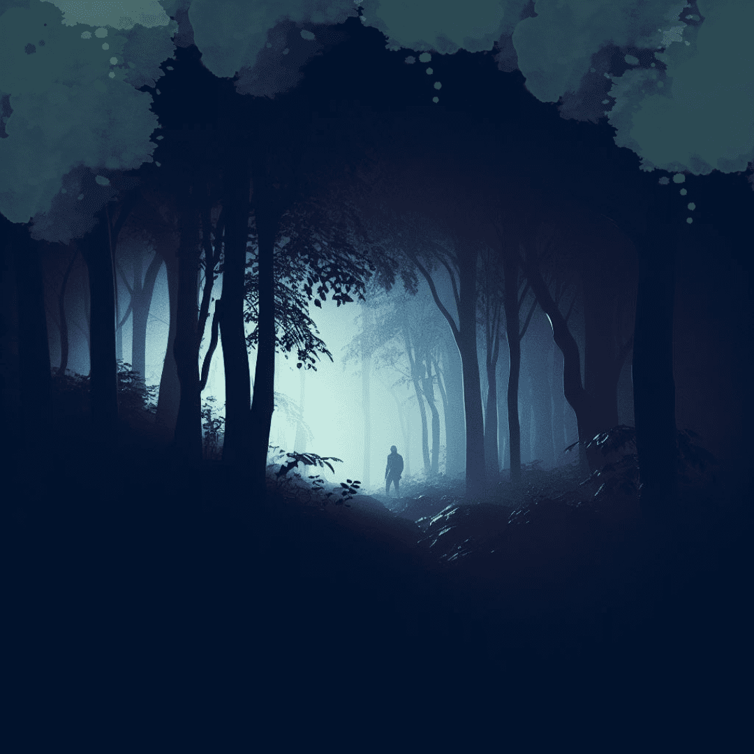 silhouette de nuit en forêt - Plainte de l'âme : le chant vibrant des abysses