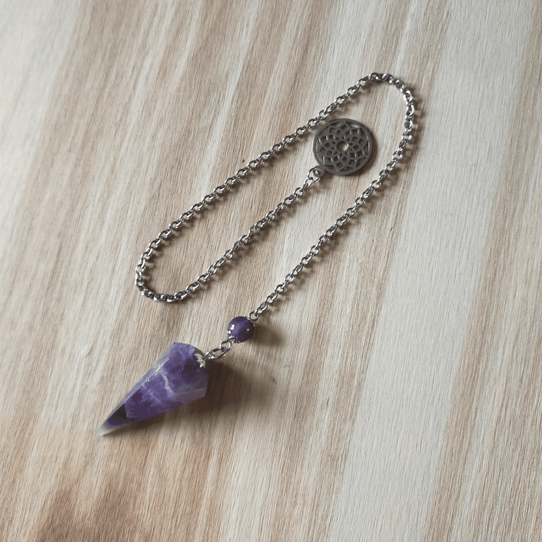 Pendule divinatoire en Améthyste – Chakra Coronal